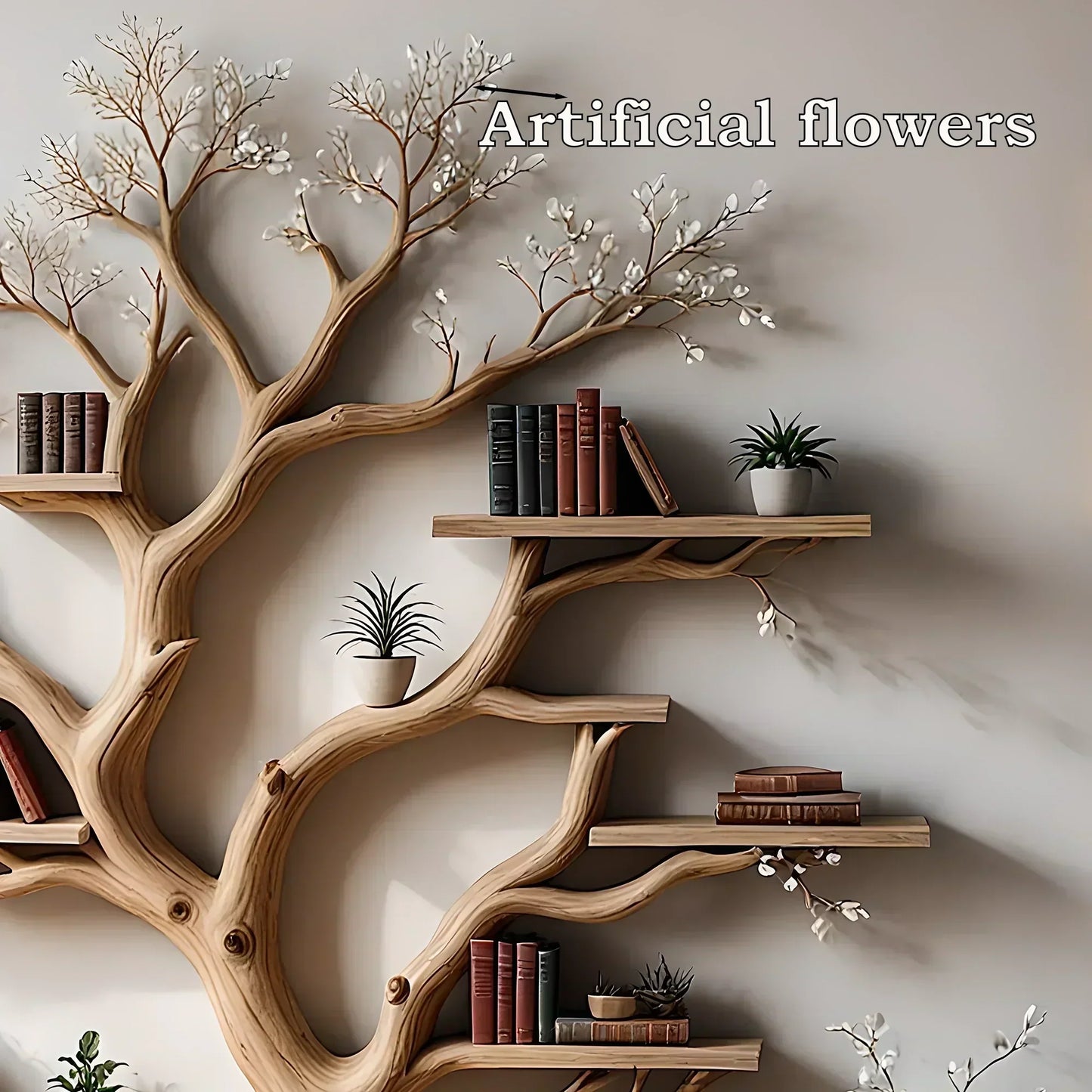 Decorative Wooden Tree Shelf – Minimalist & Functional