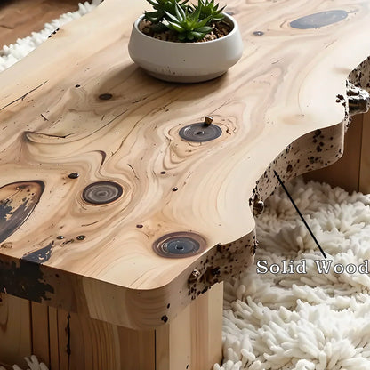 Handmade coffee table, rustic natural wood coffee table, live edge farm table, living room table, living room décor