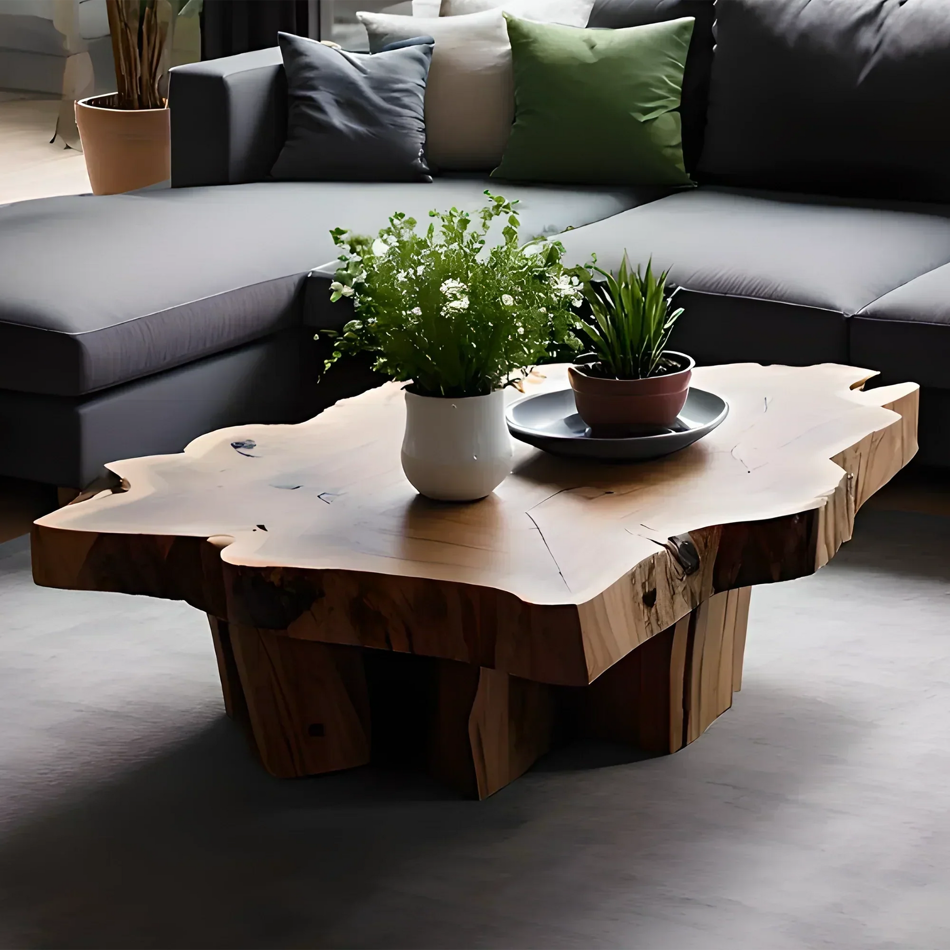 Modern coffee table living edge solid coffee table farmhouse wood coffee table reclaimed wood table living room wood table home decor table