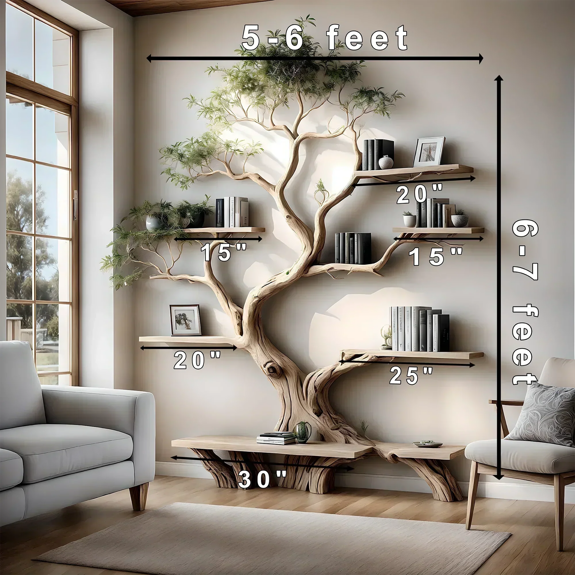 Custom tree bookshelf, office bookshelf