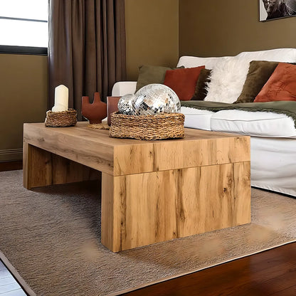 Natural Wood Coffee Table, Modern & Minimalist Style