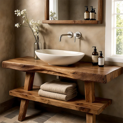 Natureline Oak Vanity – Solid Wood Rustic Bathroom - Rustira
