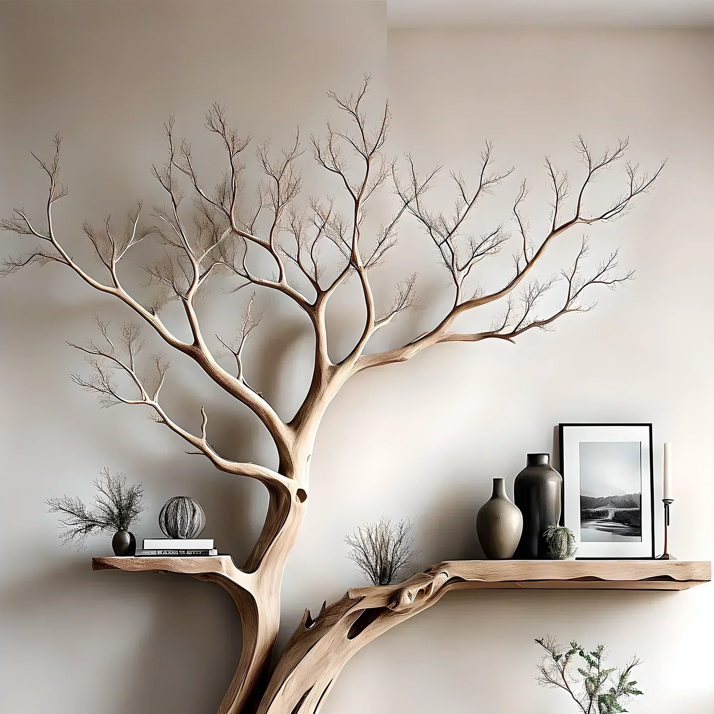 Reading table, living room decoration table, tree-shaped tea table