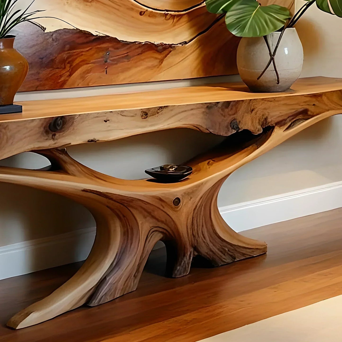 Solid wood console table, handmade natural wood console table, live edge table, entryway table, narrow entryway table
