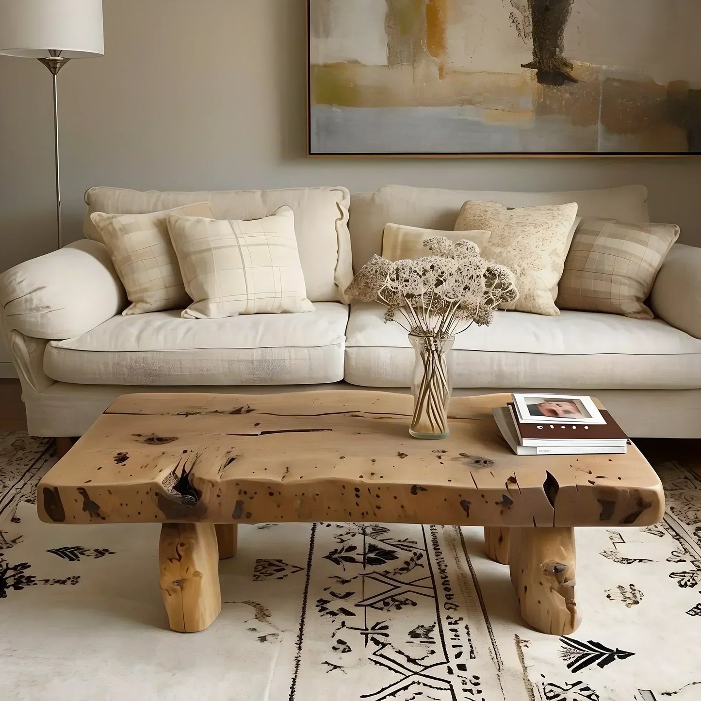 Solid wood sofa table