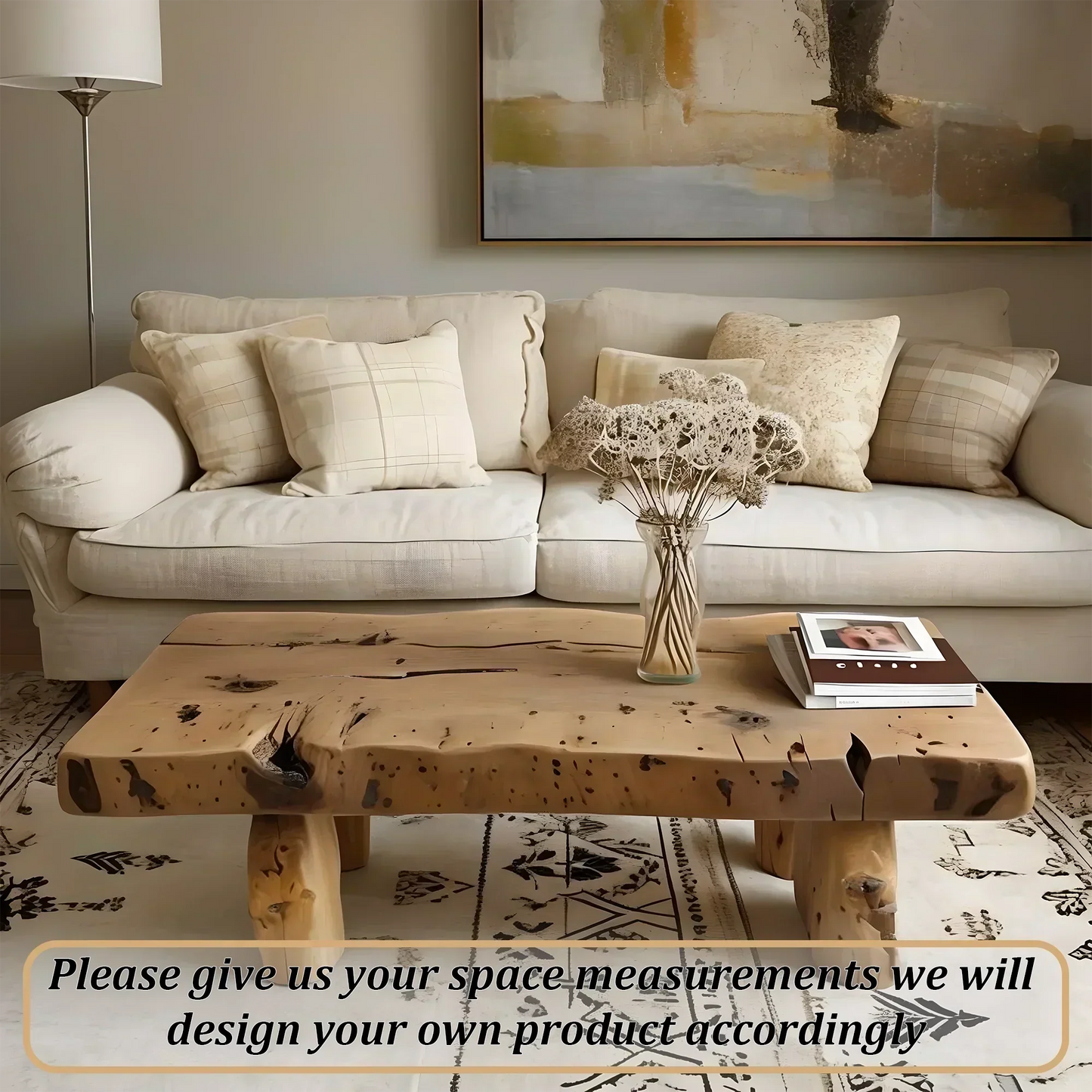 Solid wood sofa table