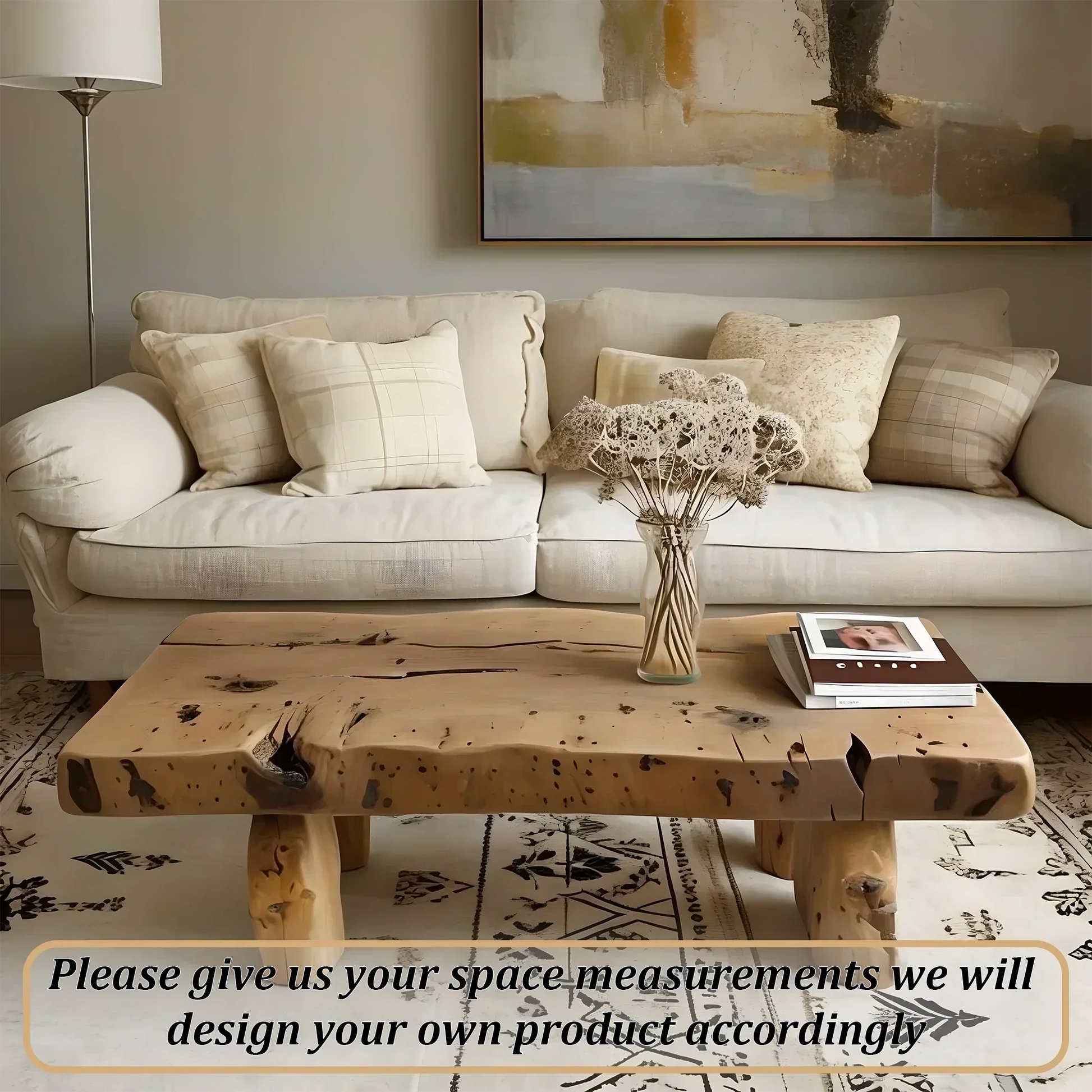 Solid wood sofa table