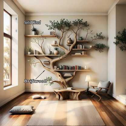 handmade tree shaped bookshelf