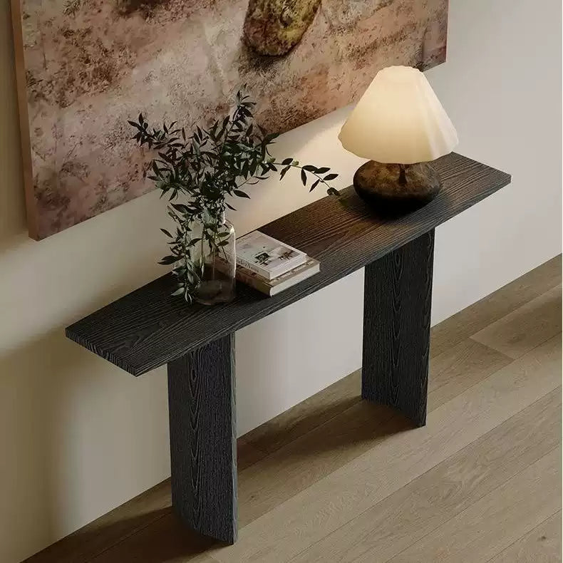 Wabi-Sabi Solid Wood Console Table – Minimalist Entryway - Rustira