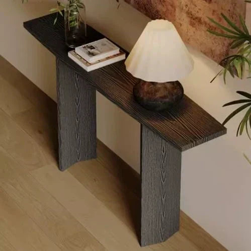 Wabi-Sabi Solid Wood Console Table – Minimalist Entryway - Rustira