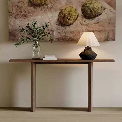 Wabi-Sabi Solid Wood Console Table – Minimalist Entryway - Rustira